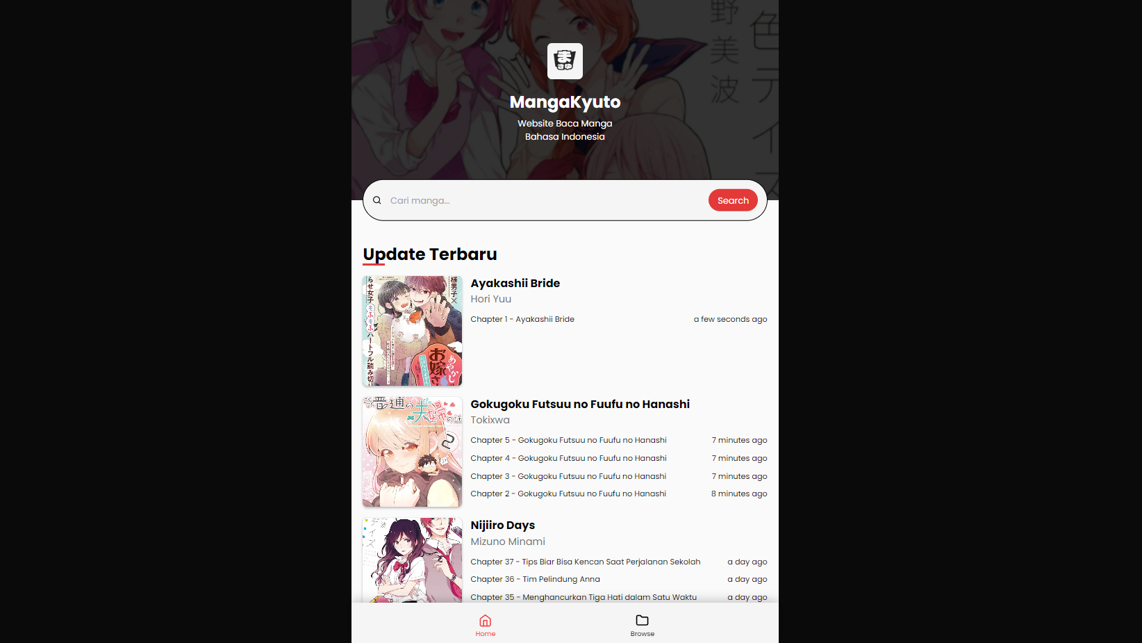 Manga Reader Website